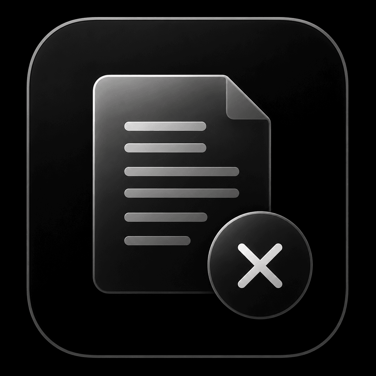 Document with an X mark
